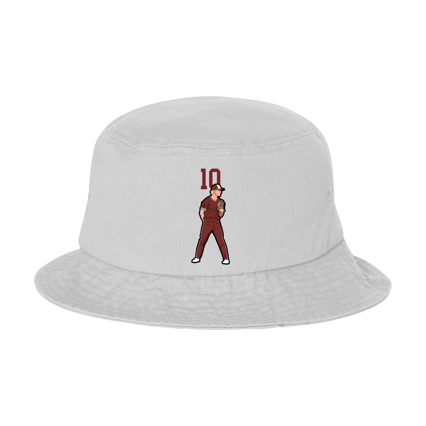 Bucket Cap — Number Top in White