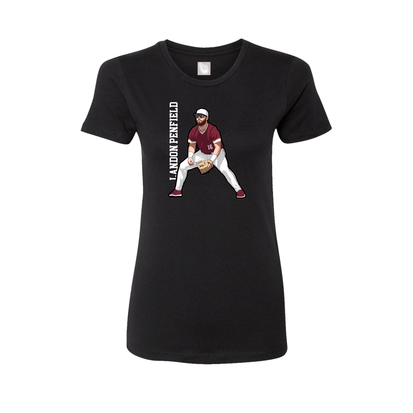 Fitted Women's Tee — Name Vertical in Black