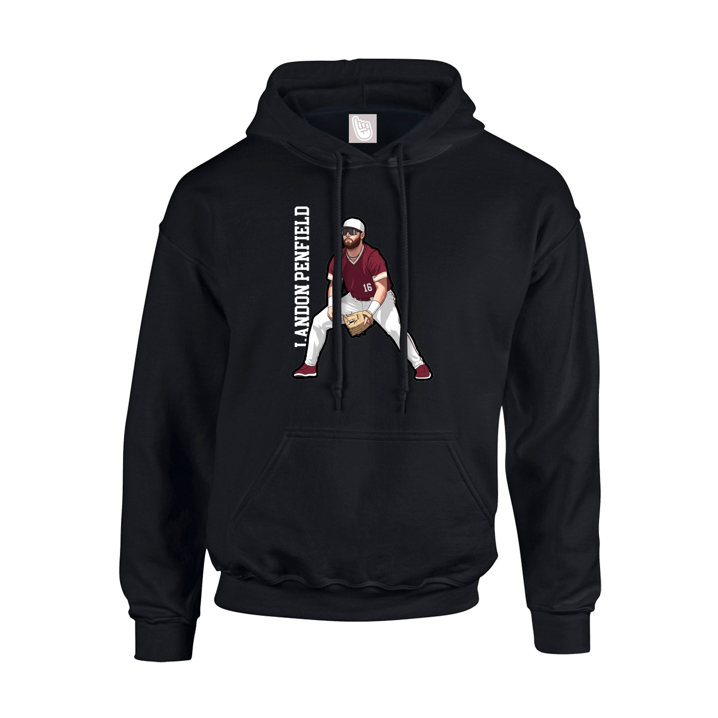 Youth Hoodie — Name Vertical in Black