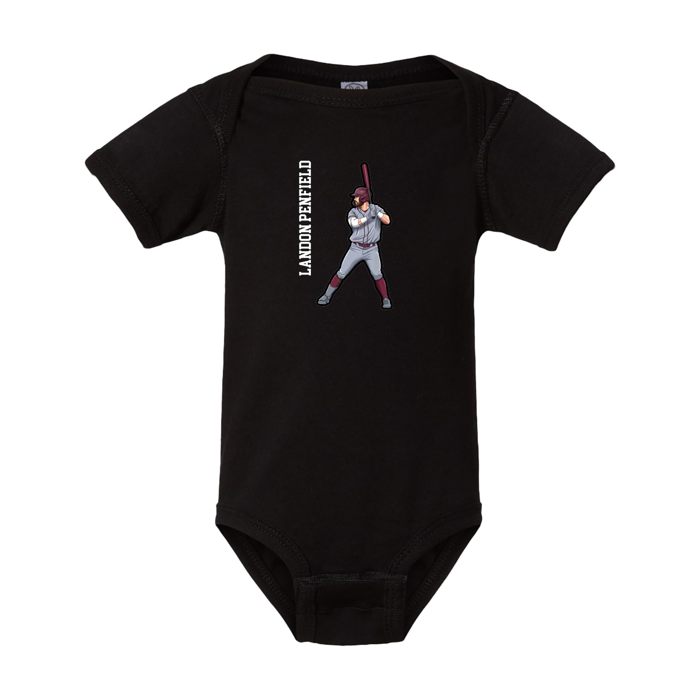Baby Onesie — Name Vertical in Black