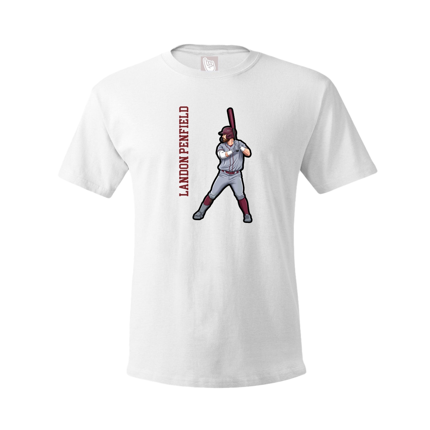 Tee — Name Vertical in White