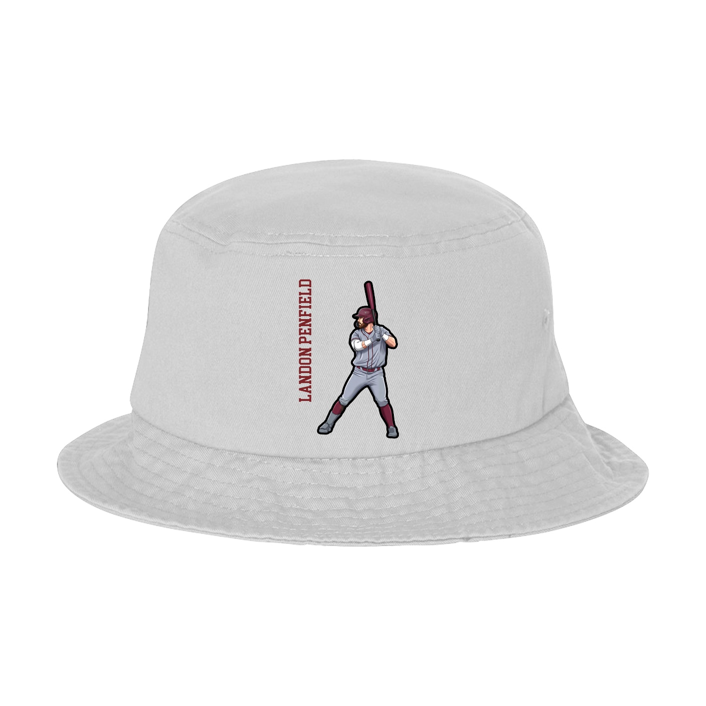 Bucket Cap — Name Vertical in White