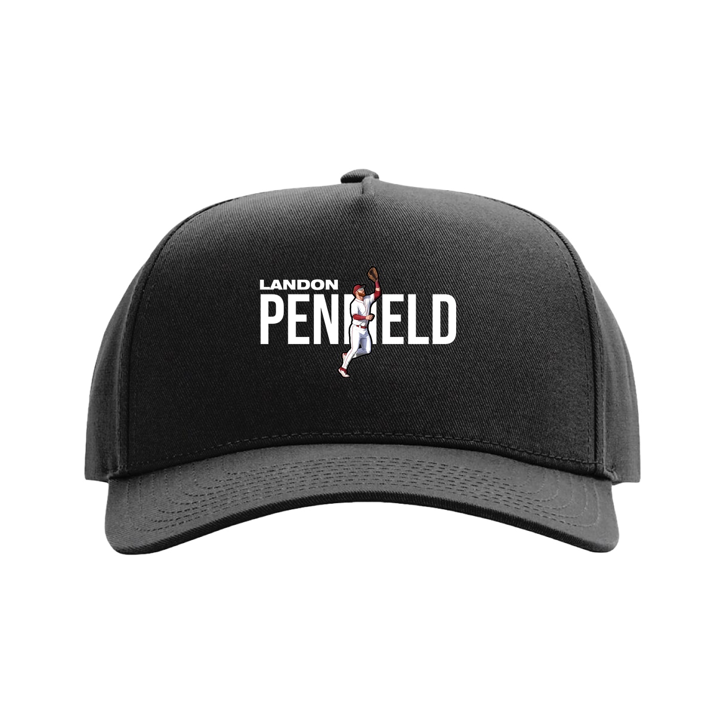 Full Fabric Five-Panel Champ Cap — Player Name in Black