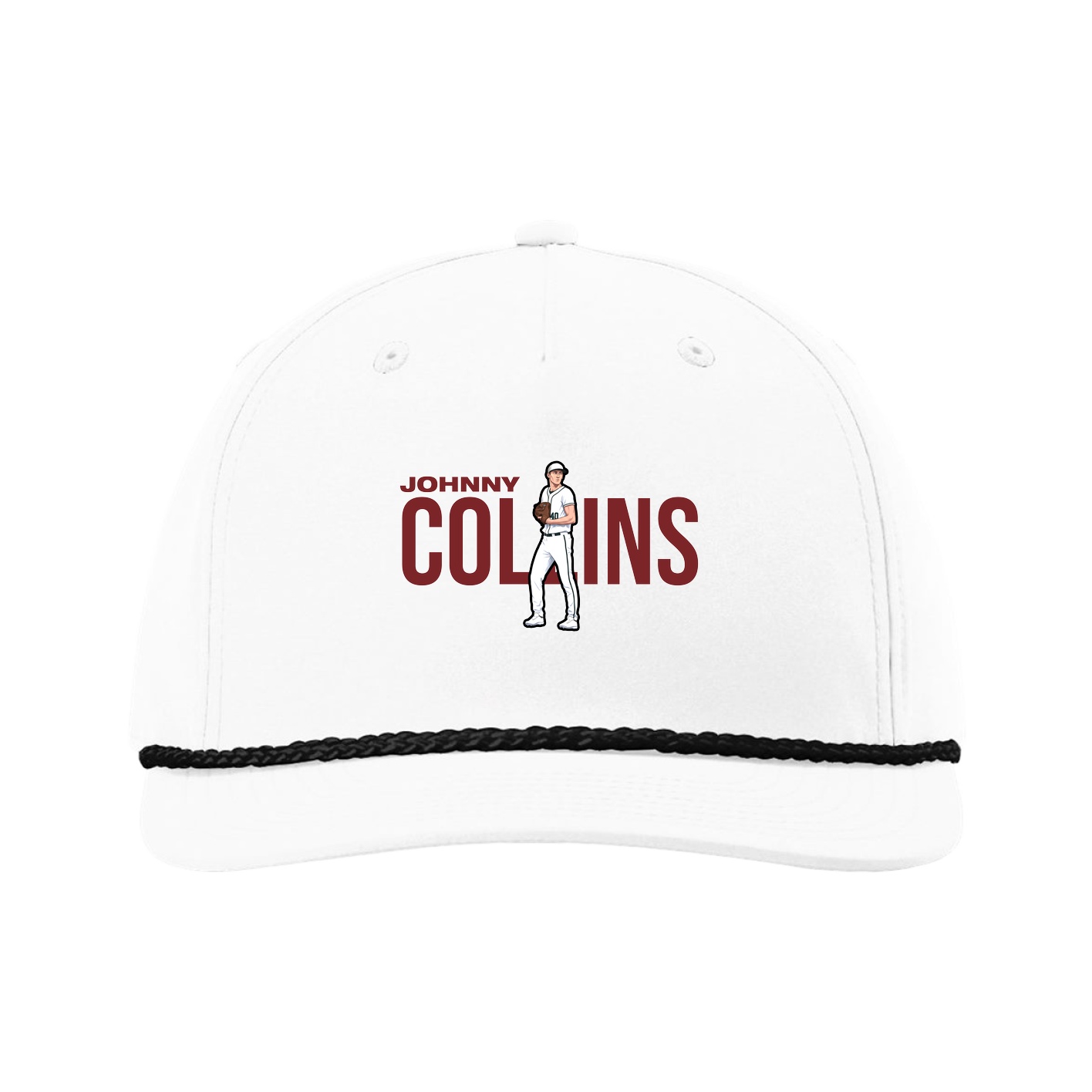 Five-Panel Classic Rope Cap — Player Name in White