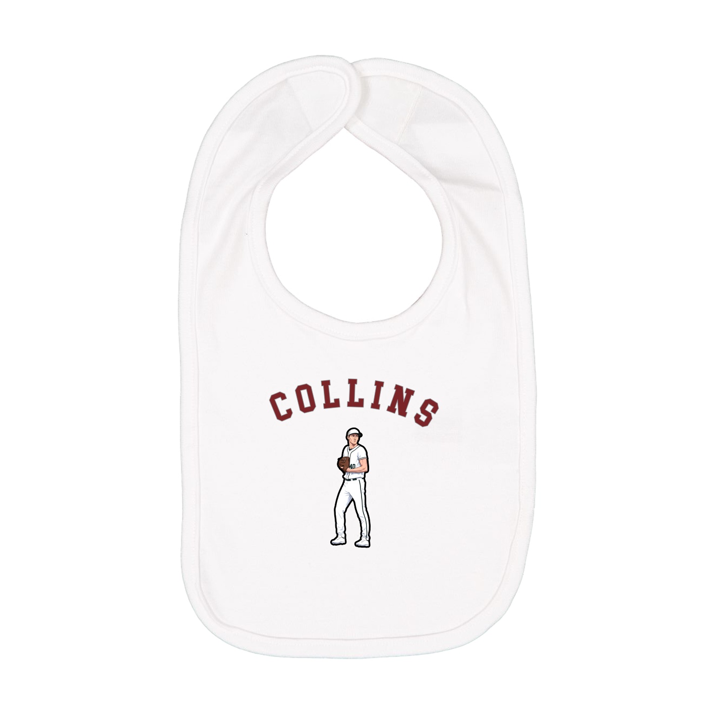 Infant Bib — Shirsey Arch in White