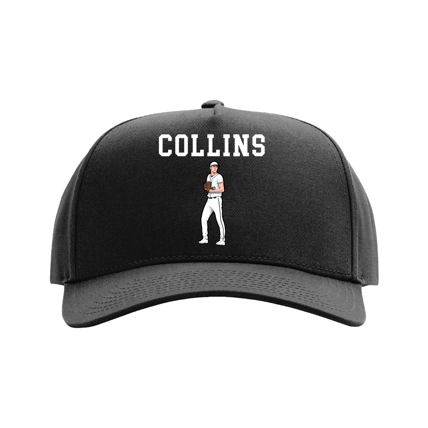 Full Fabric Five-Panel Champ Cap — Shirsey in Black