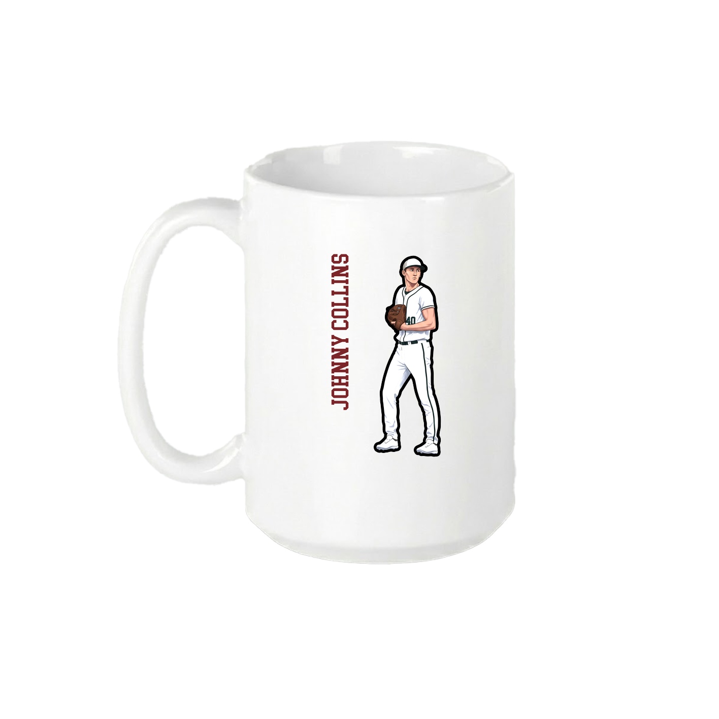 15oz Coffee Mug — Name Vertical in White