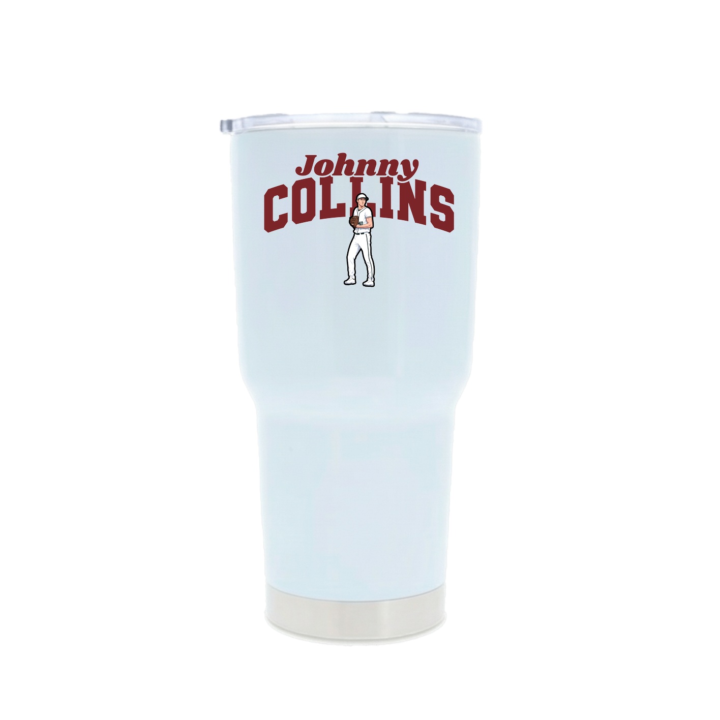 30oz Stainless Steel Tumbler — Signature Arch in White
