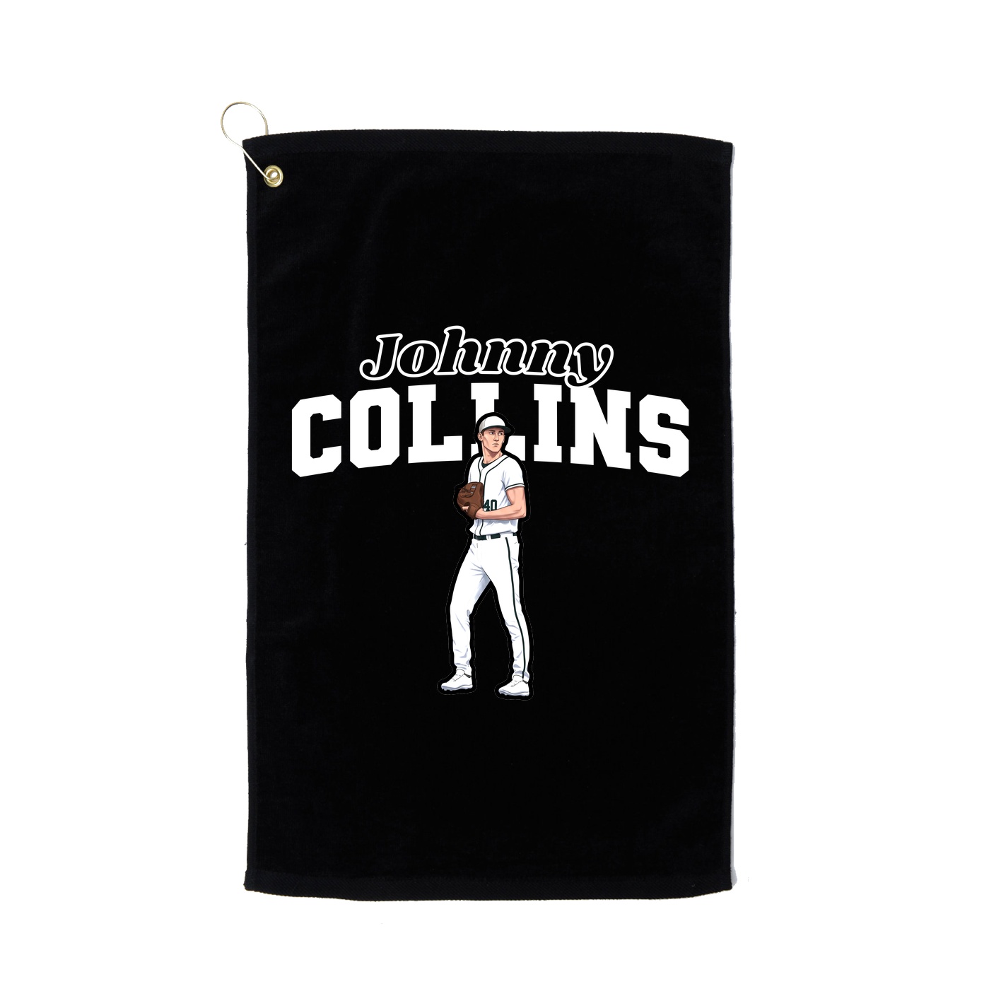 Golf Towel — Name Arch in Black