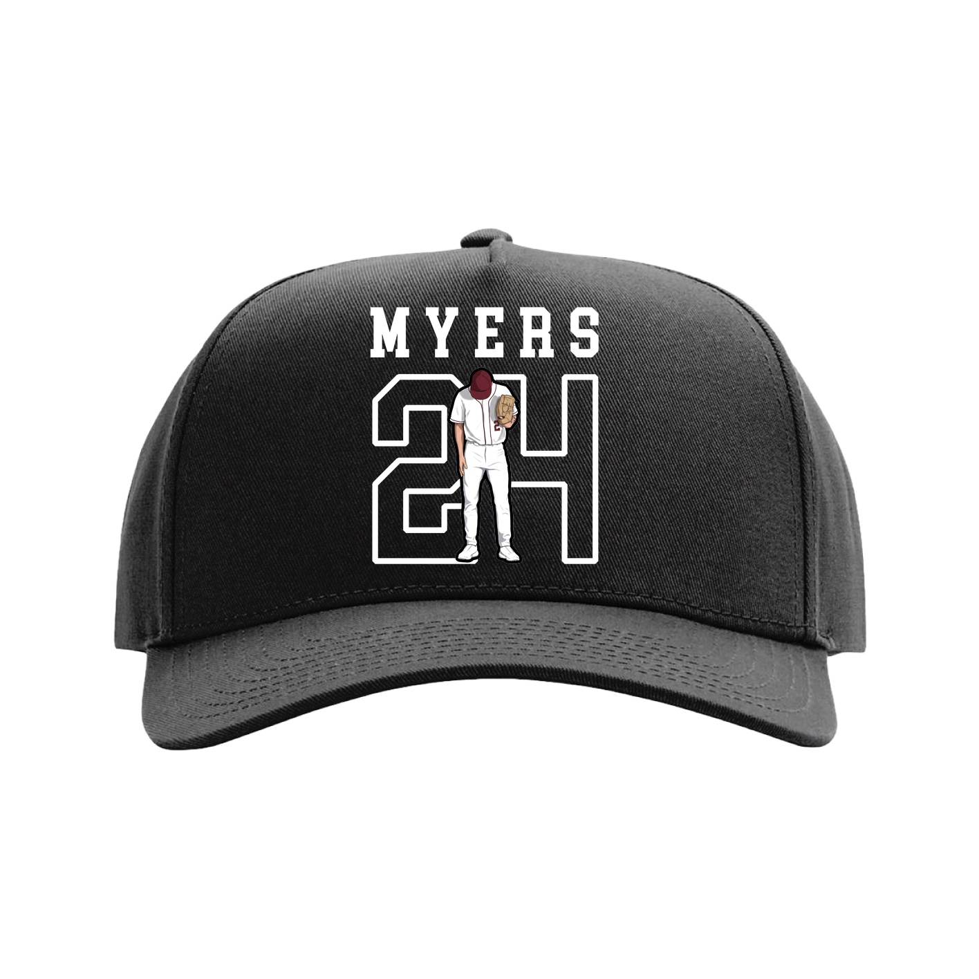 Full Fabric Five-Panel Champ Cap — Shirsey in Black