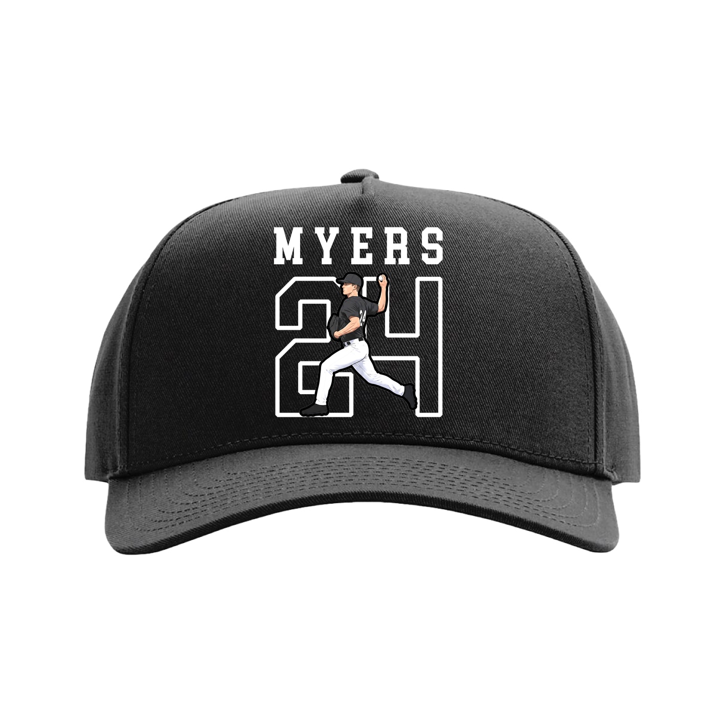 Full Fabric Five-Panel Champ Cap — Shirsey in Black