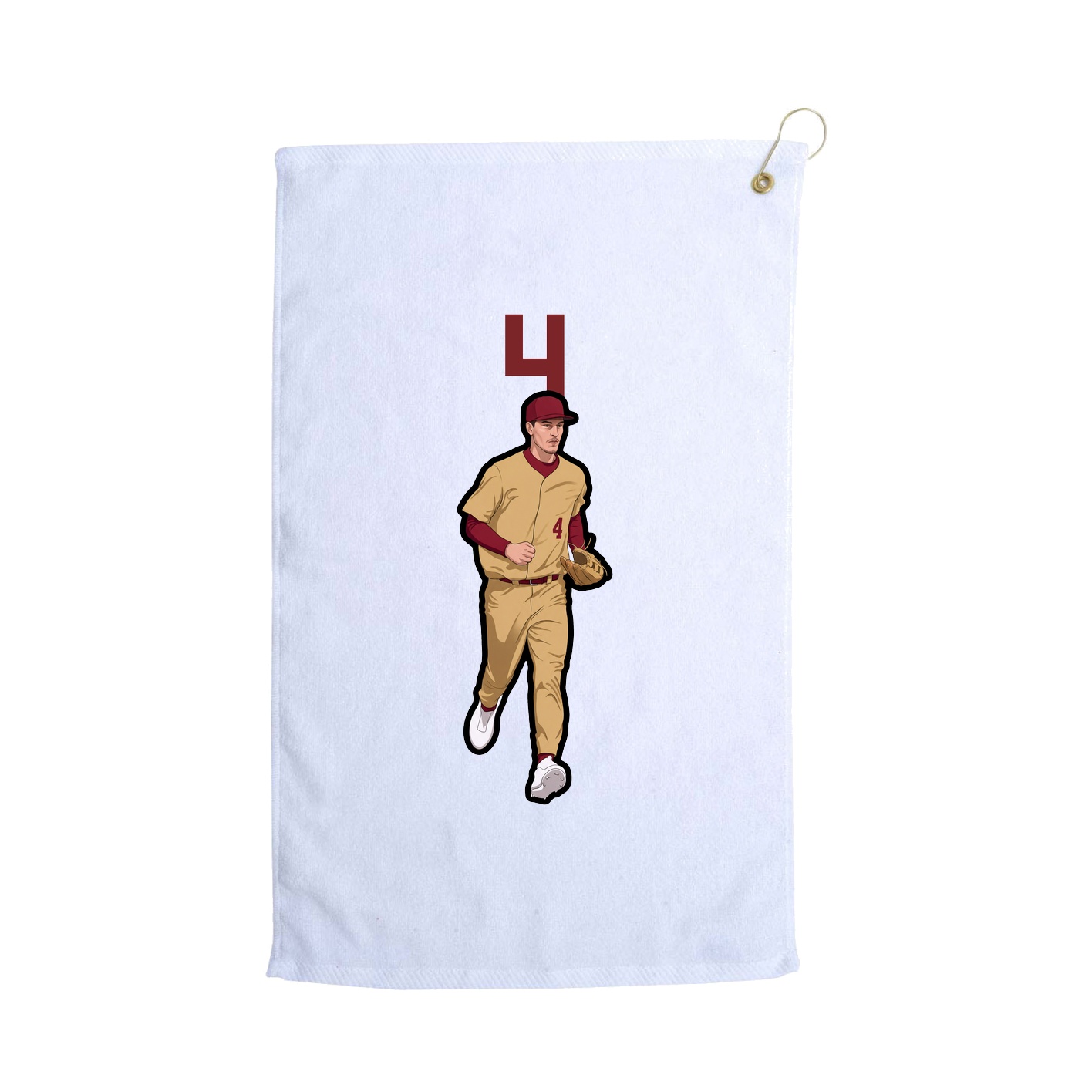 Golf Towel — Number Top in White