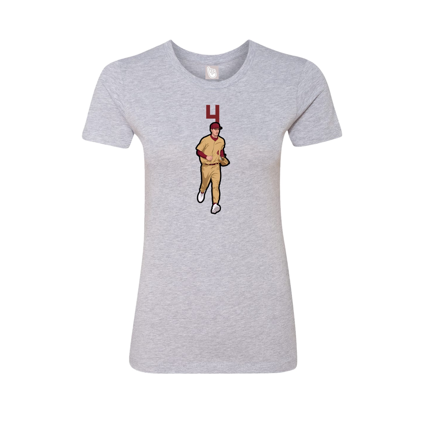Fitted Women's Tee — Number Top in Grey