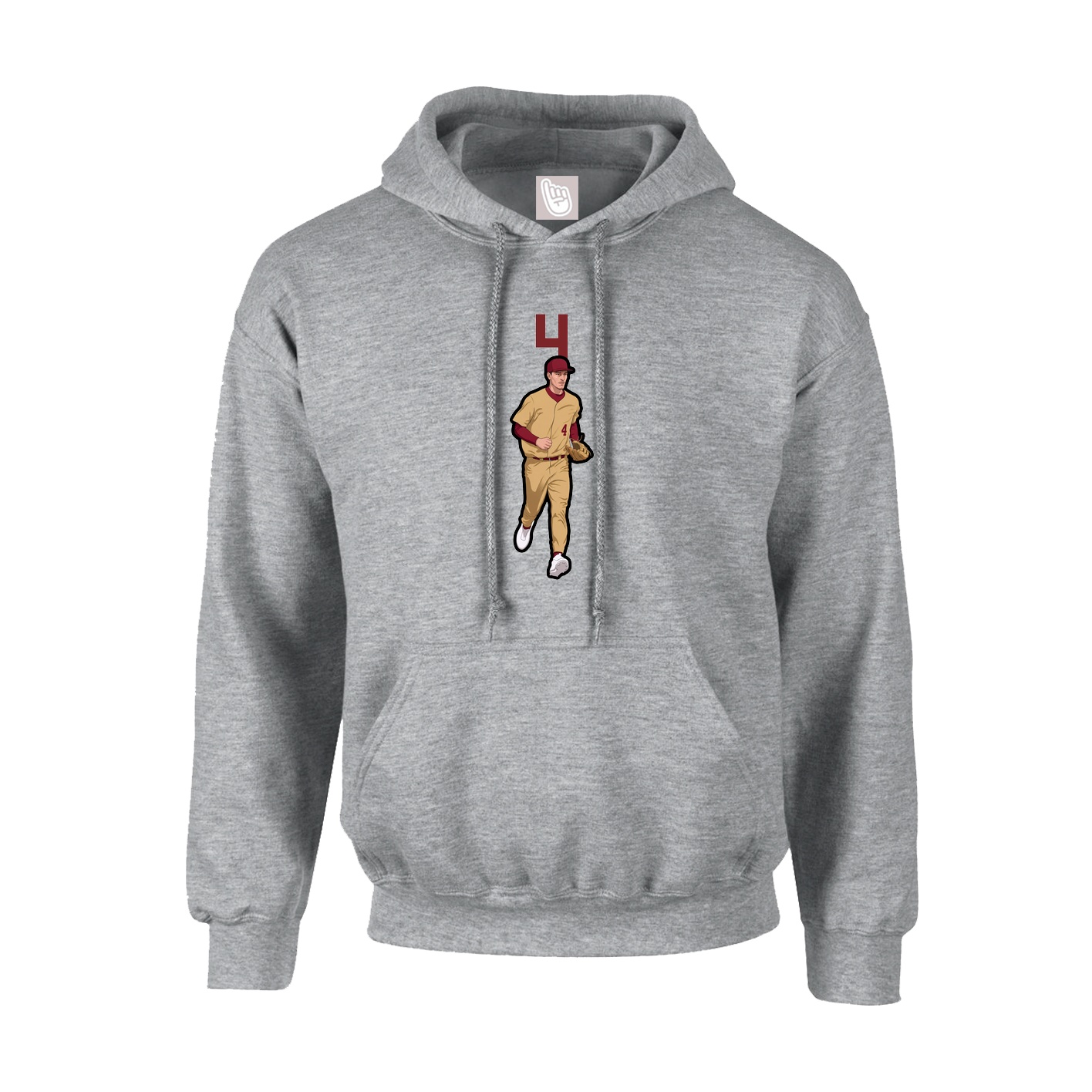 Hoodie — Number Top in Grey