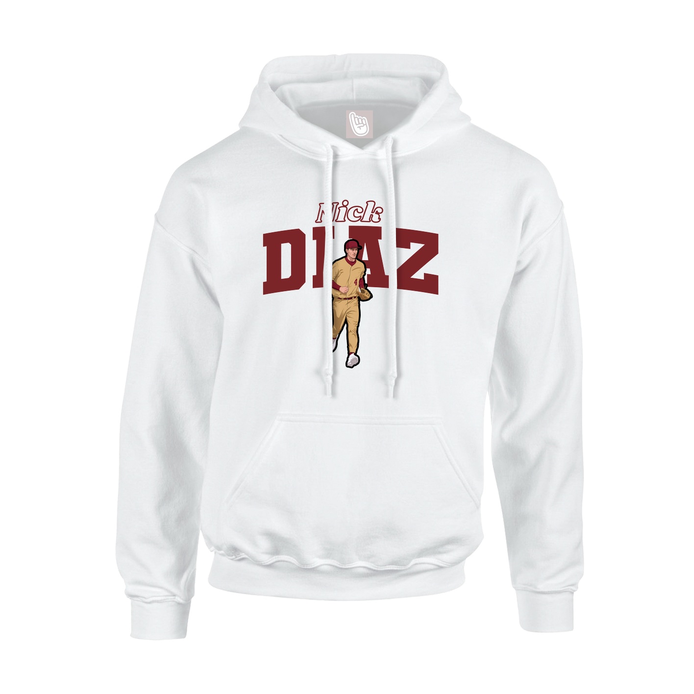 Youth Hoodie — Name Arch in White