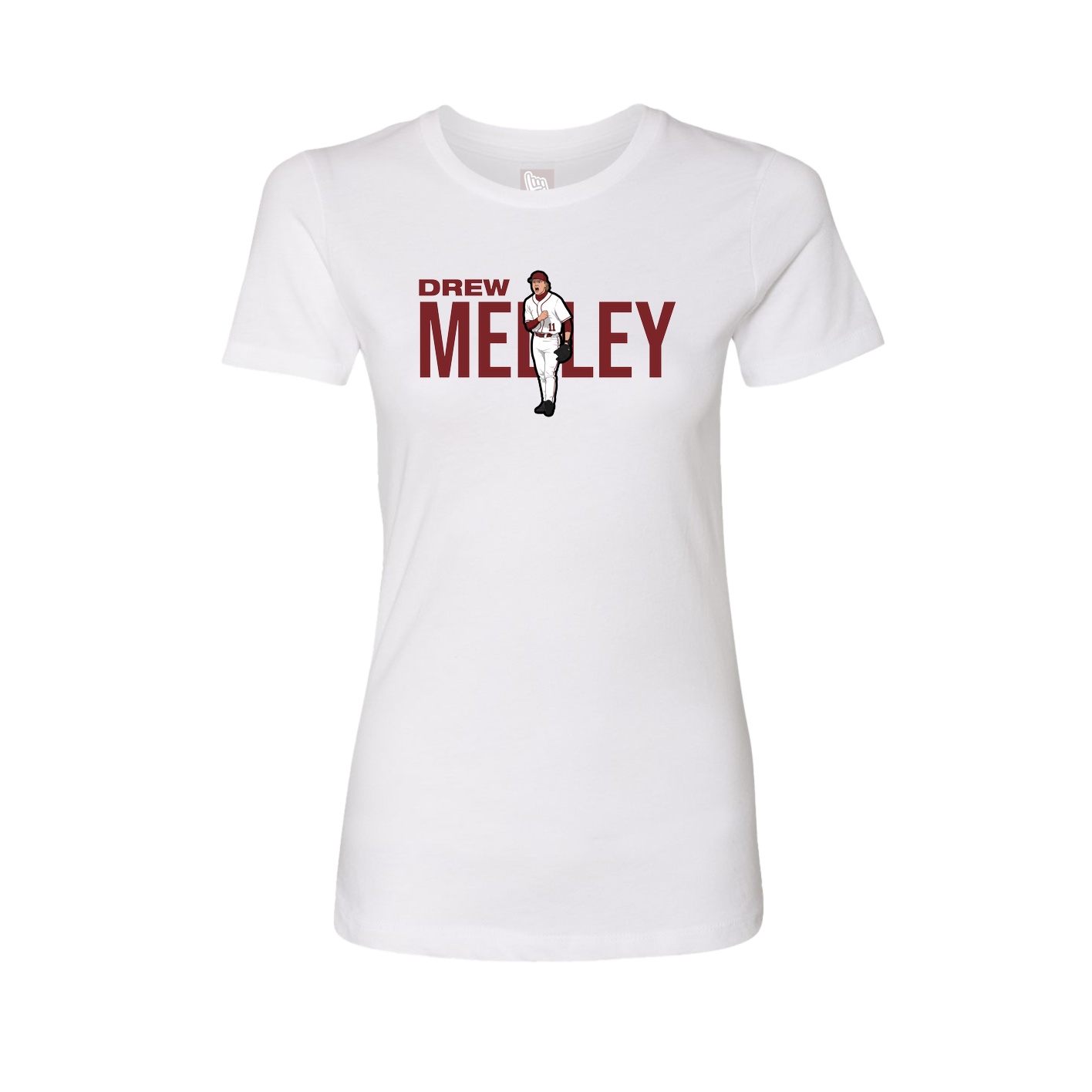 Fitted Women's Tee — Player Name in White