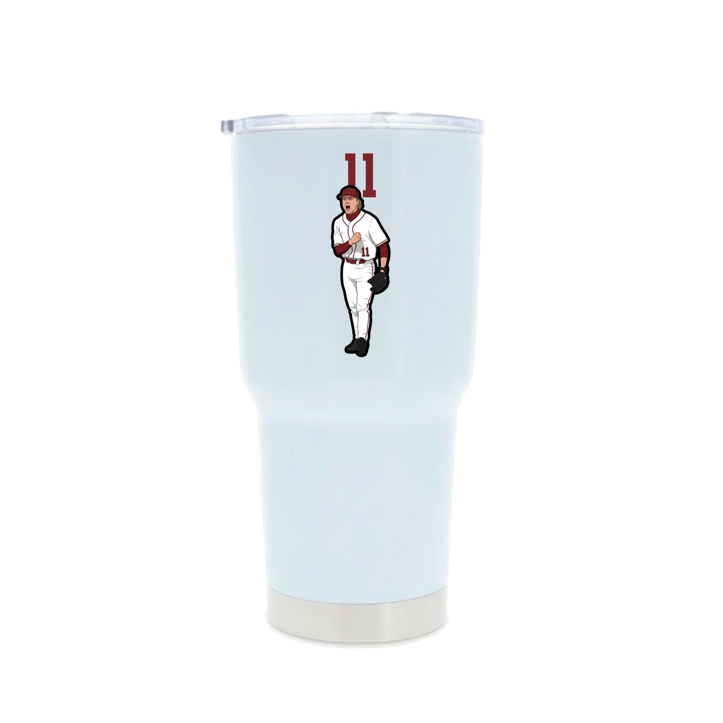 30oz Stainless Steel Tumbler — Number Top in White