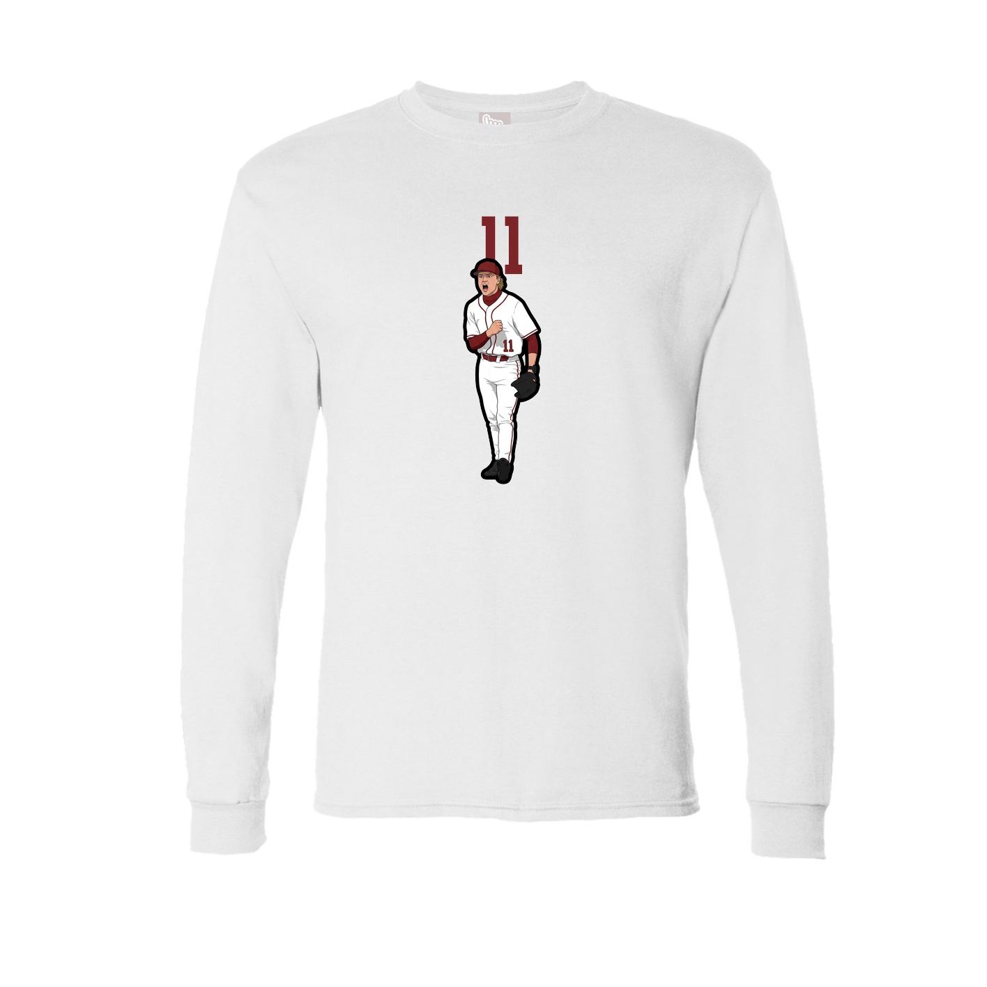 Long Sleeve Tee — Number Top in White