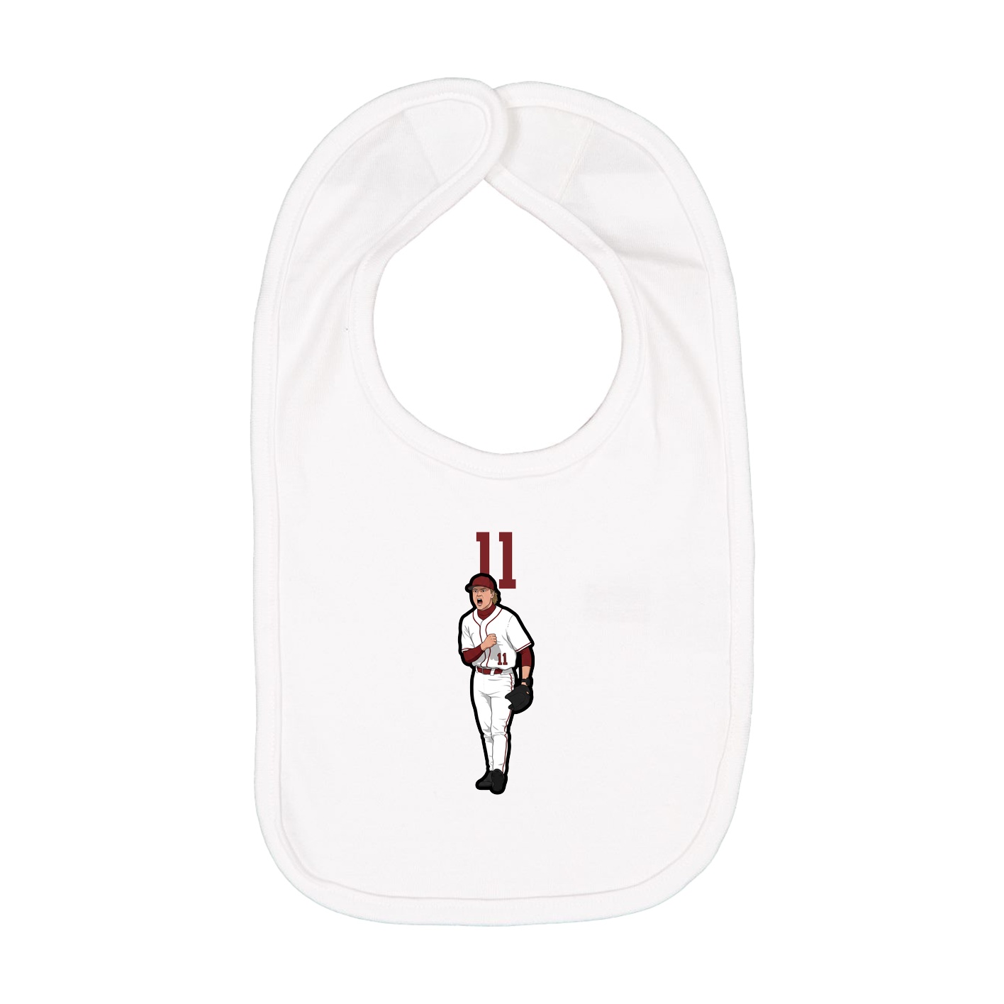 Infant Bib — Number Top in White
