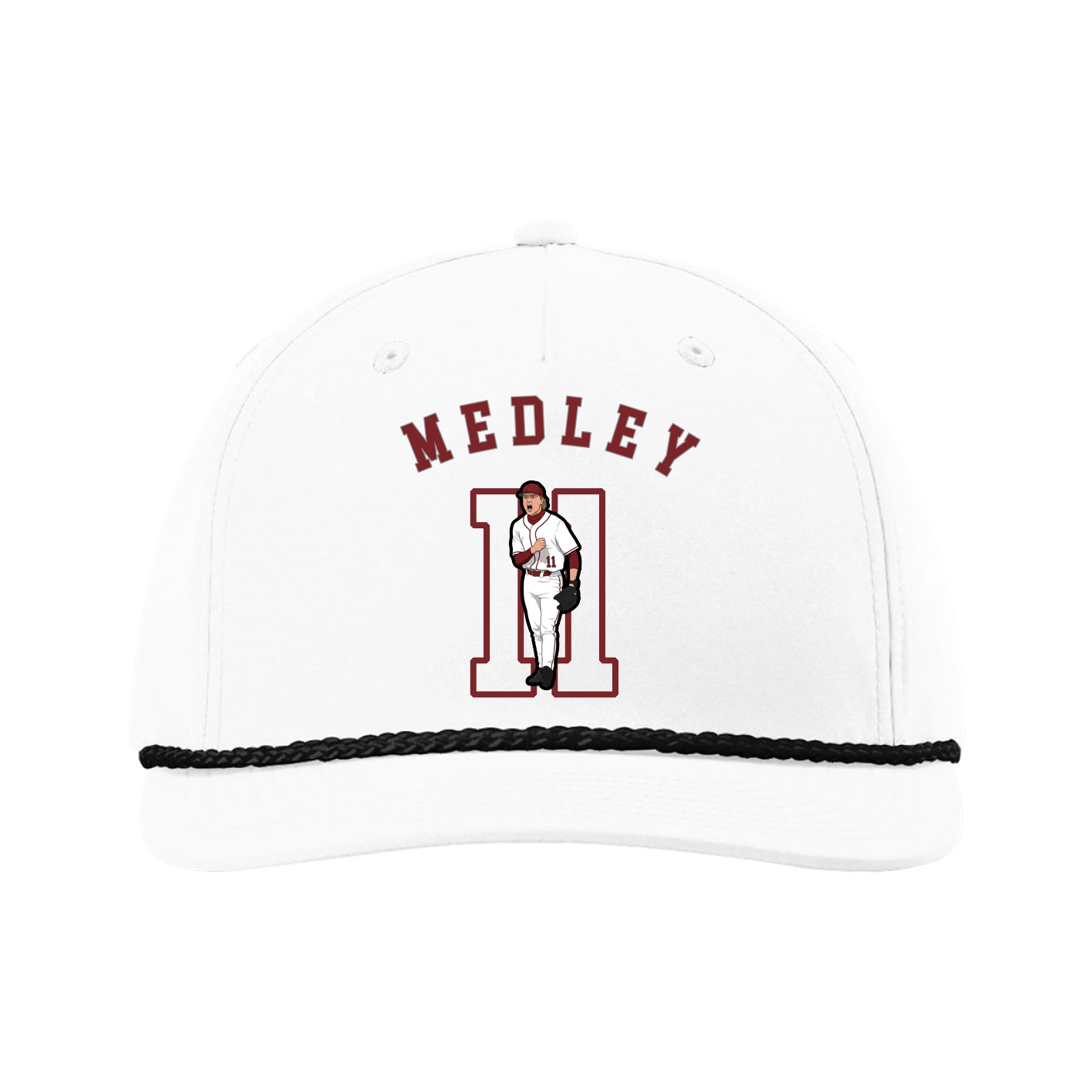 Five-Panel Classic Rope Cap — Shirsey Arch in White