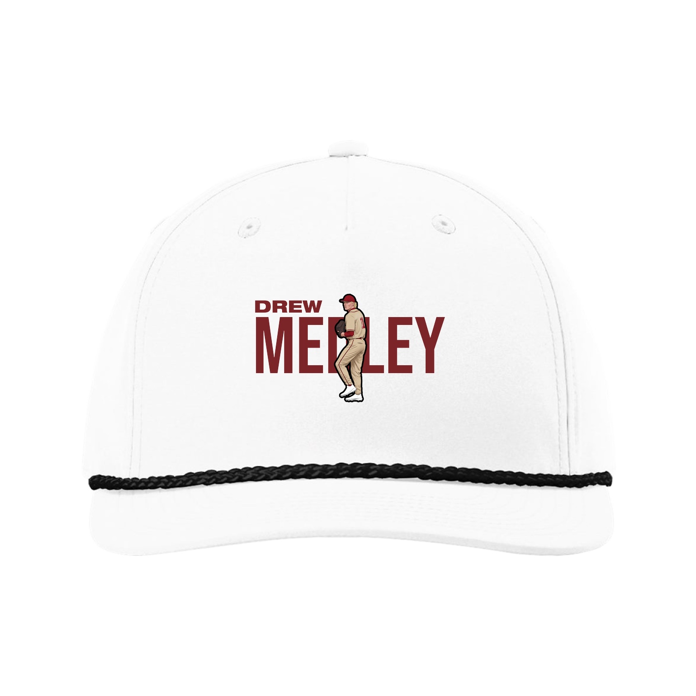 Five-Panel Classic Rope Cap — Player Name in White