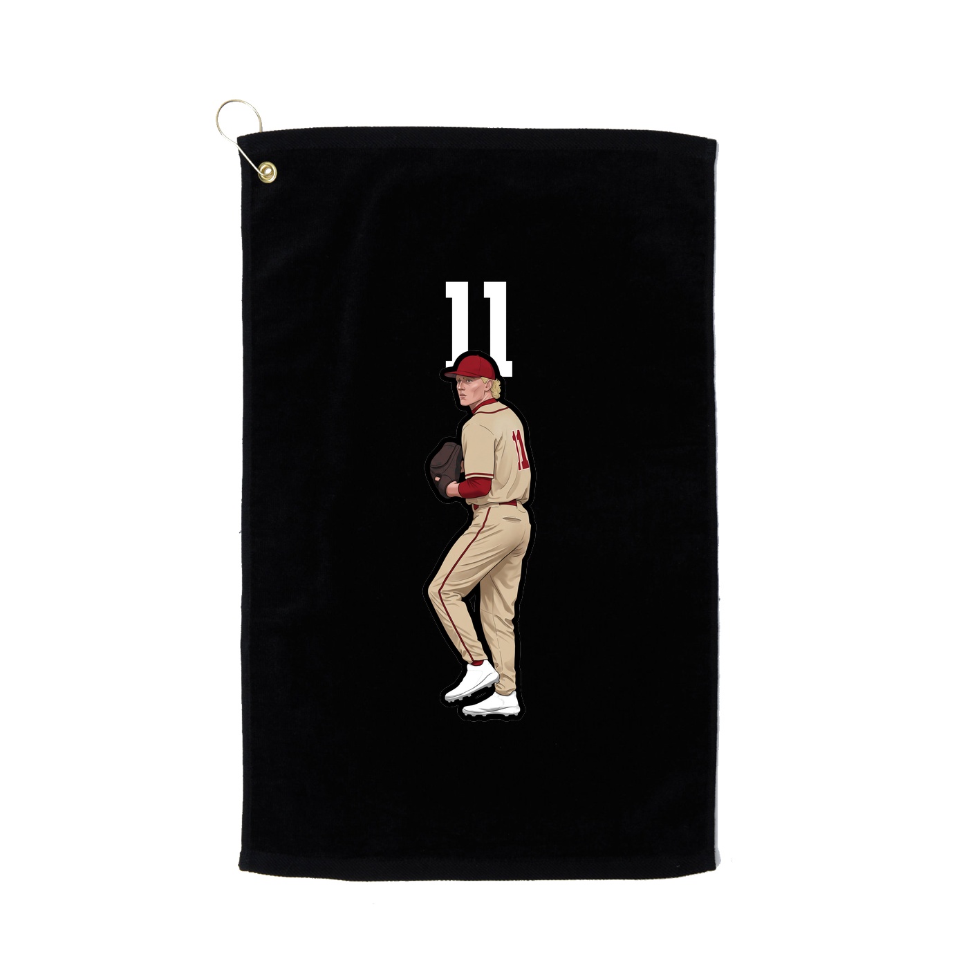 Golf Towel — Number Top in Black