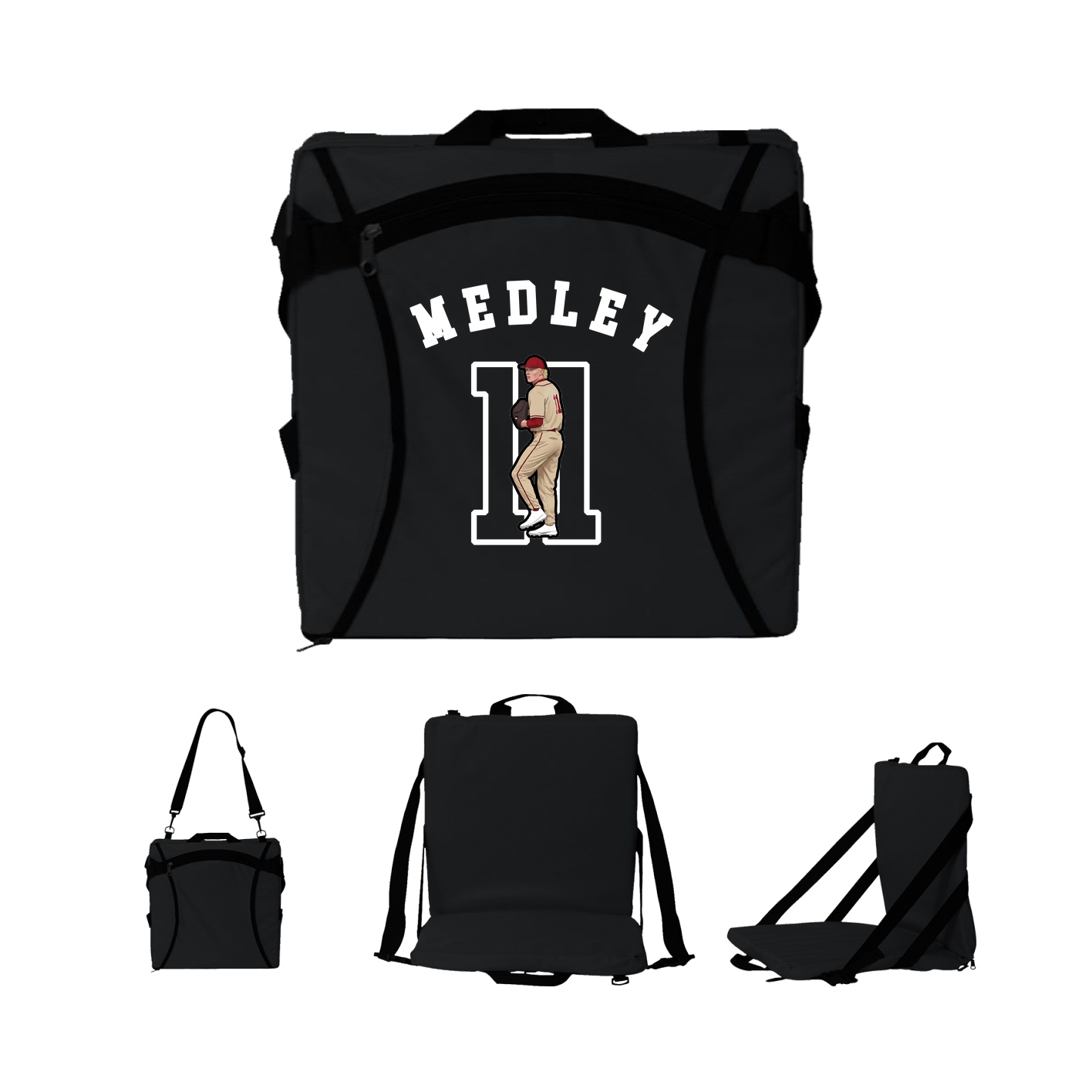 Folding Stadium Seat — Shirsey Arch in Black