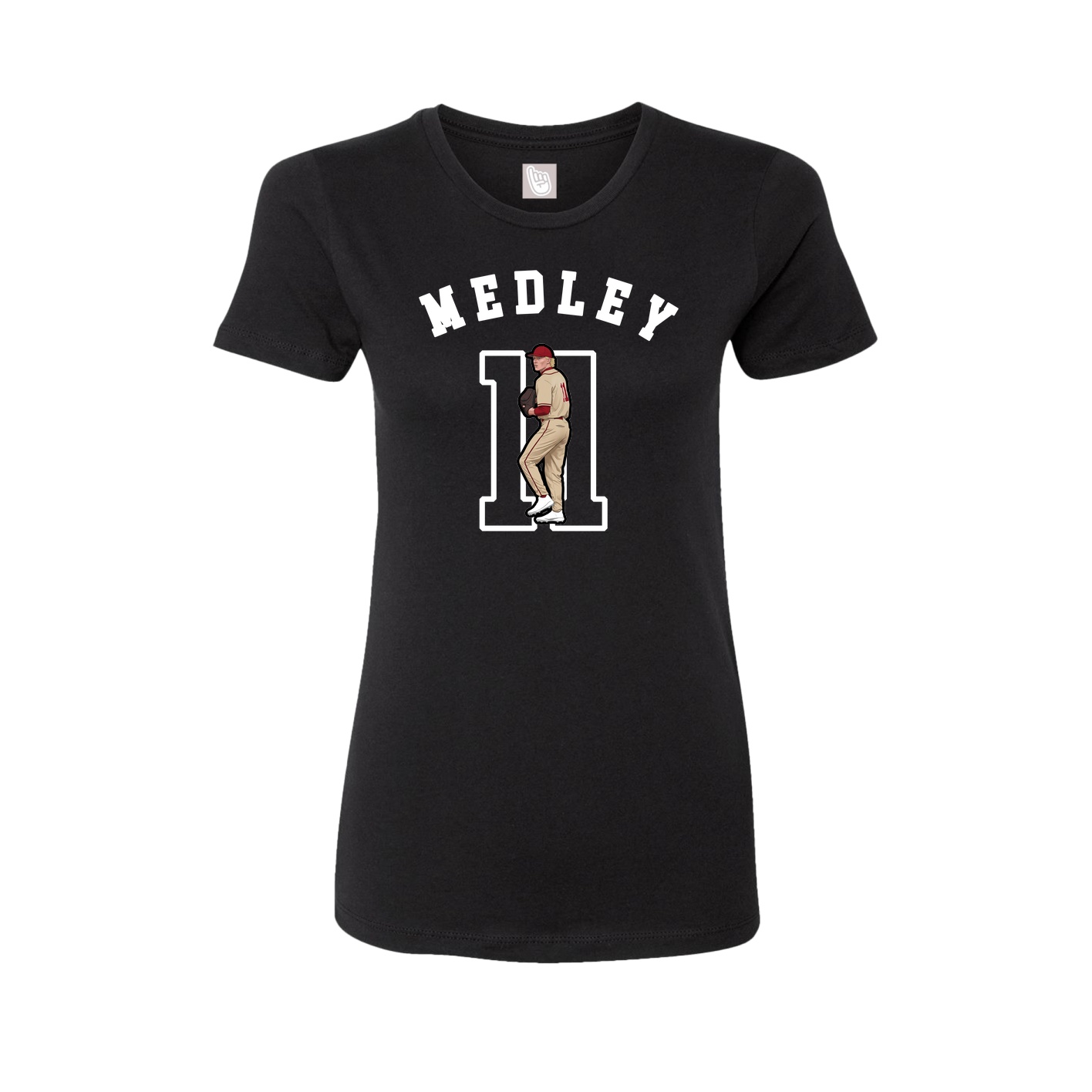 Fitted Women's Tee — Shirsey Arch in Black