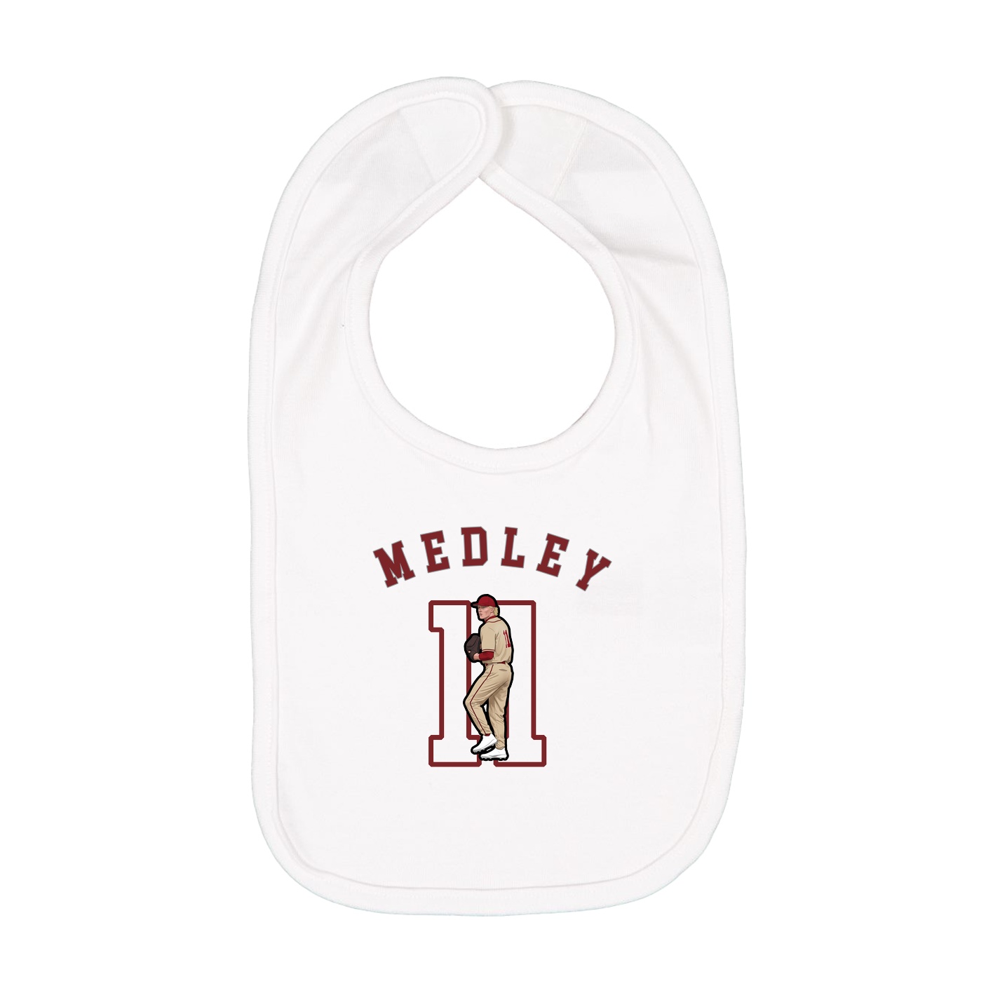 Infant Bib — Shirsey Arch in White