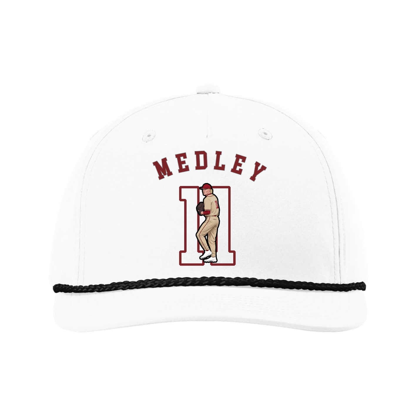 Five-Panel Classic Rope Cap — Shirsey Arch in White