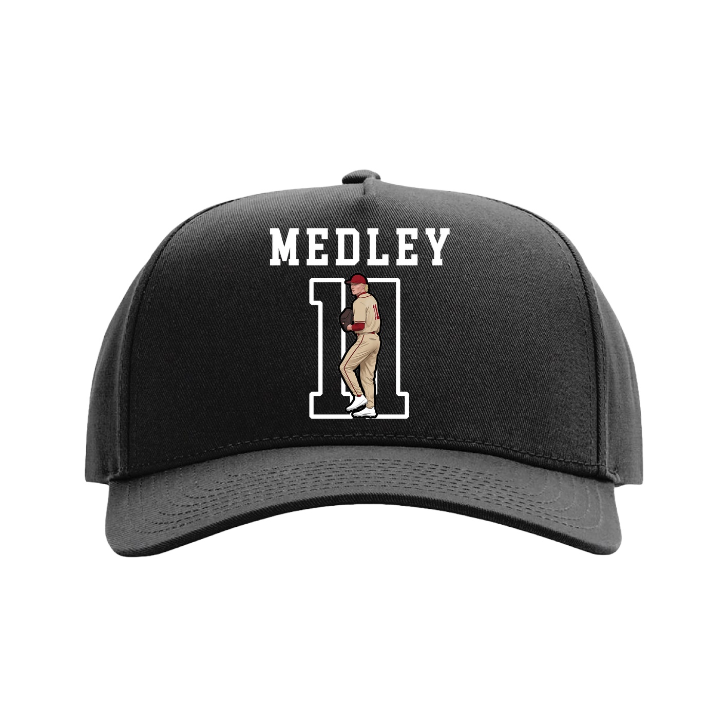 Full Fabric Five-Panel Champ Cap — Shirsey in Black