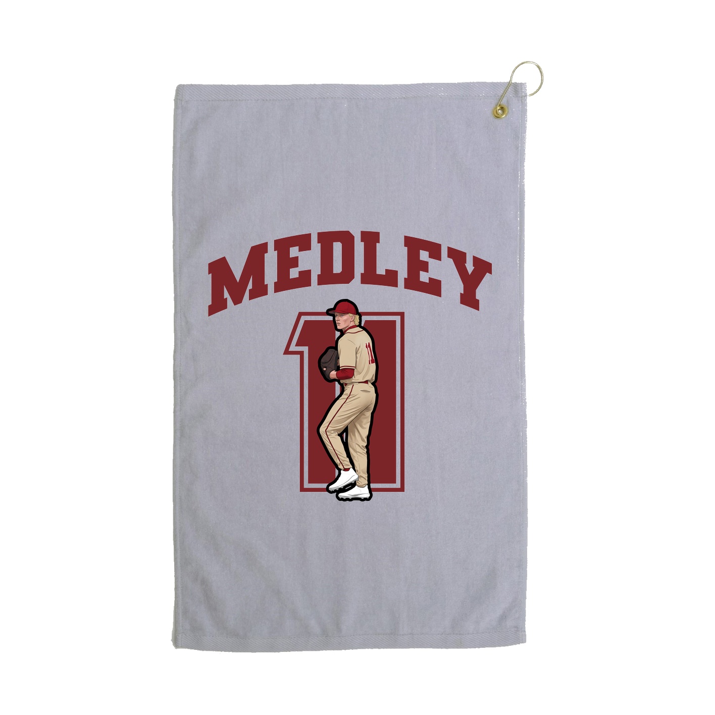Golf Towel — Number in Grey