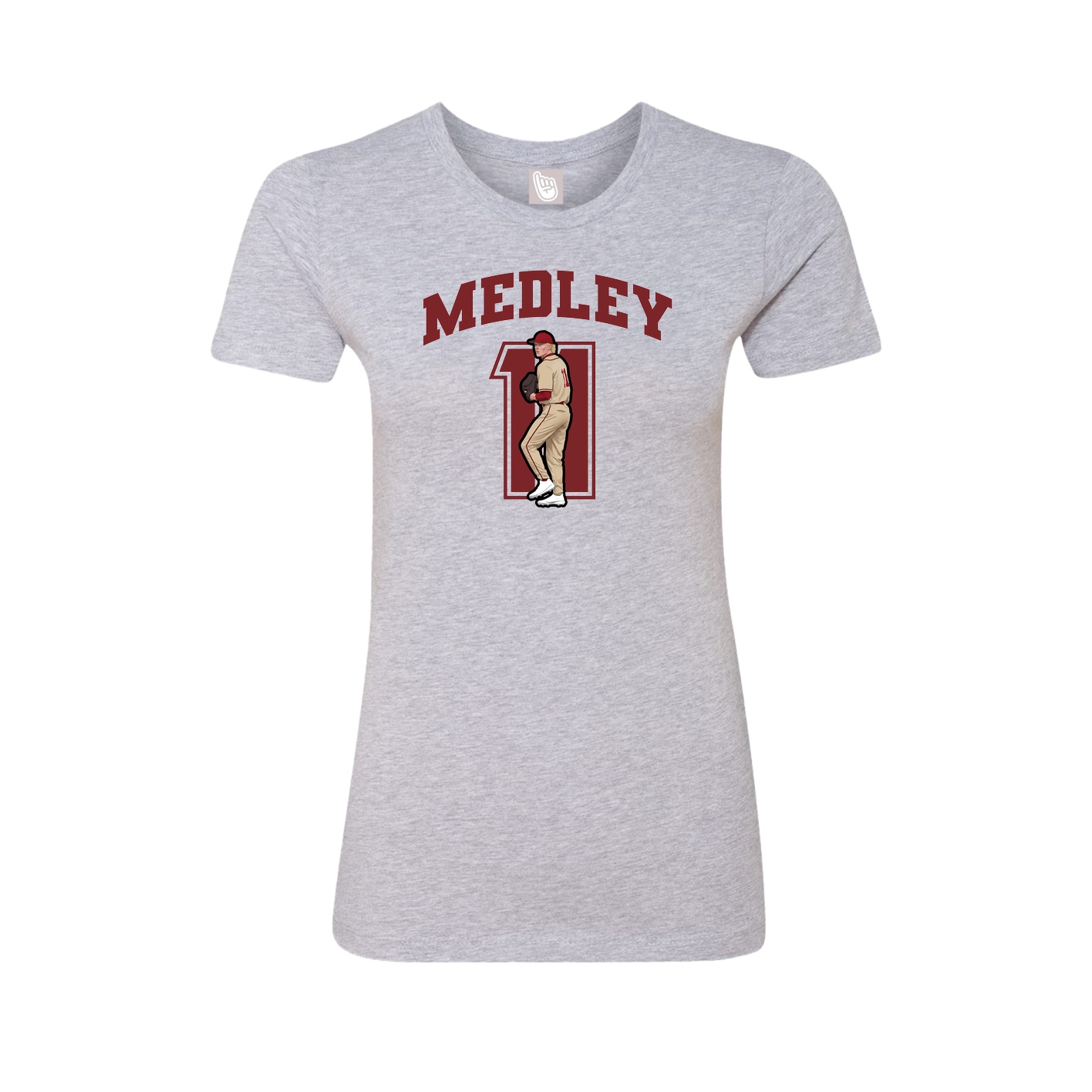Fitted Women's Tee — Number in Grey