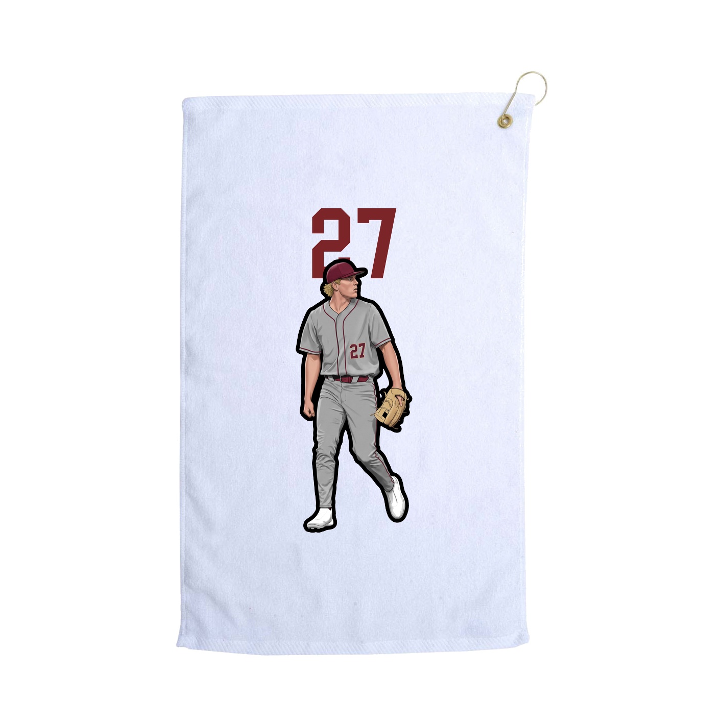 Golf Towel — Number Top in White