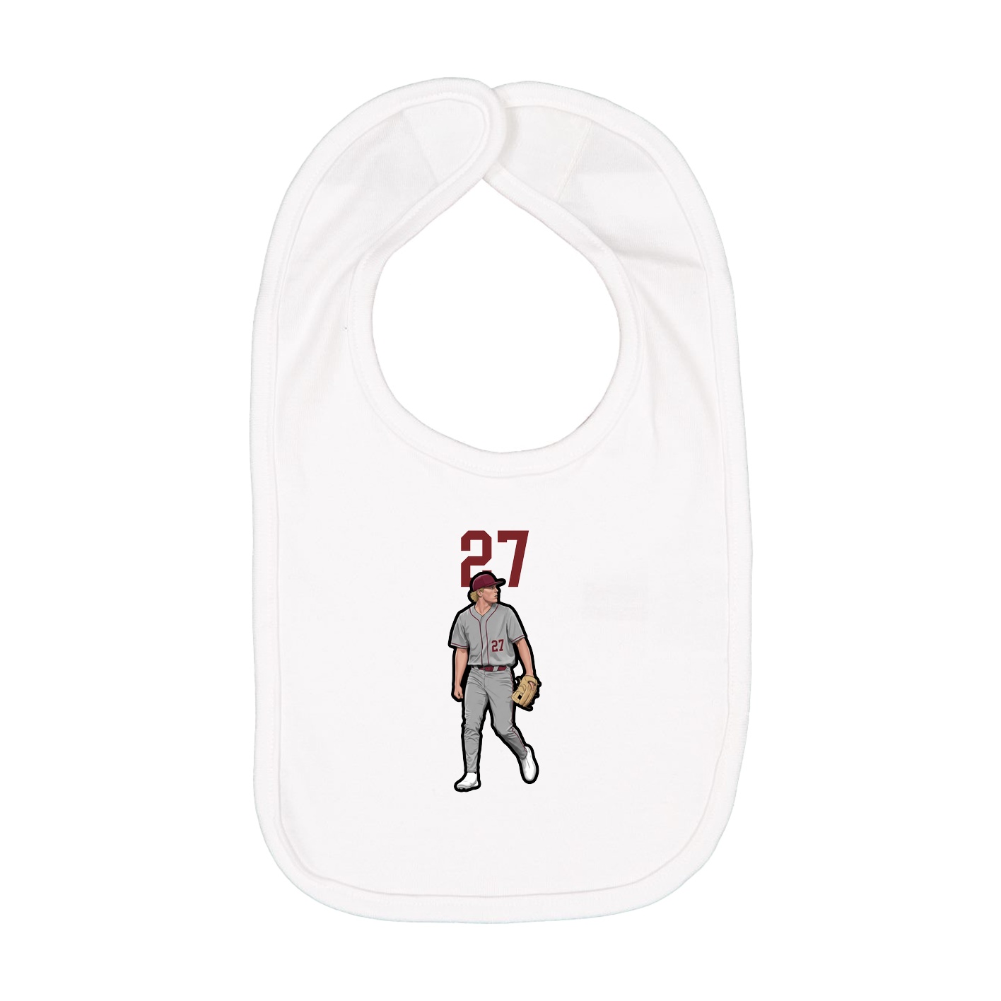 Infant Bib — Number Top in White