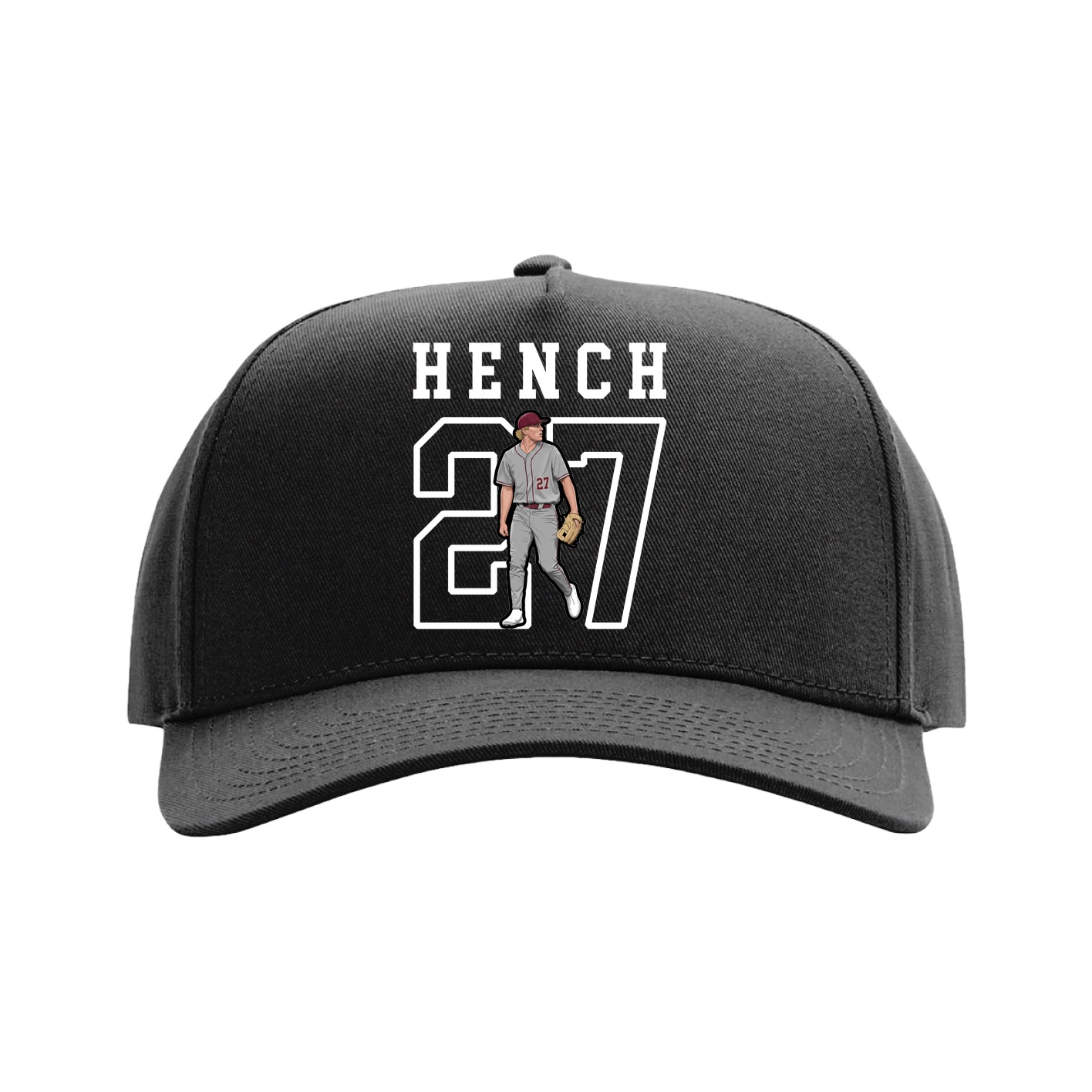 Full Fabric Five-Panel Champ Cap — Shirsey in Black