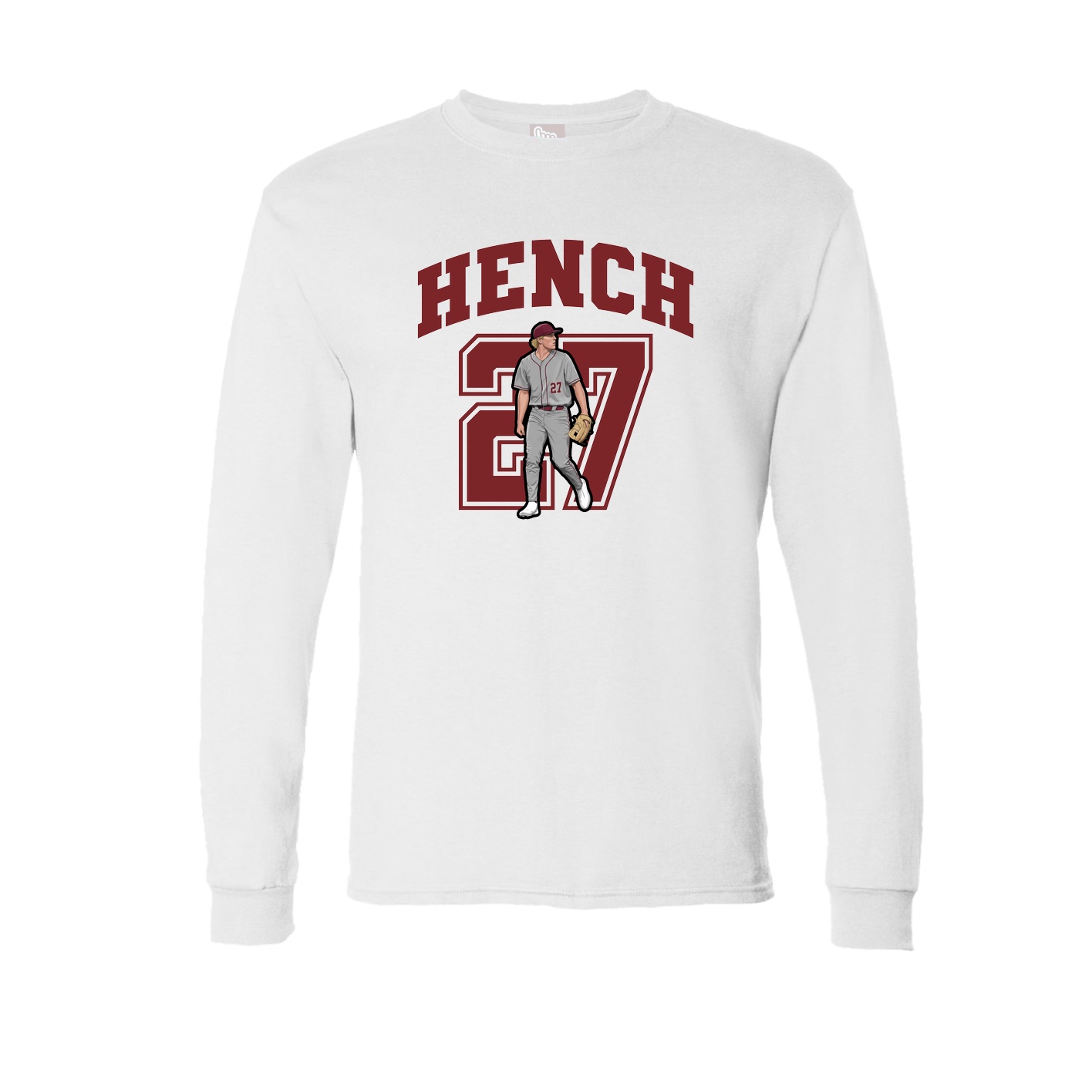 Long Sleeve Tee — Number in White