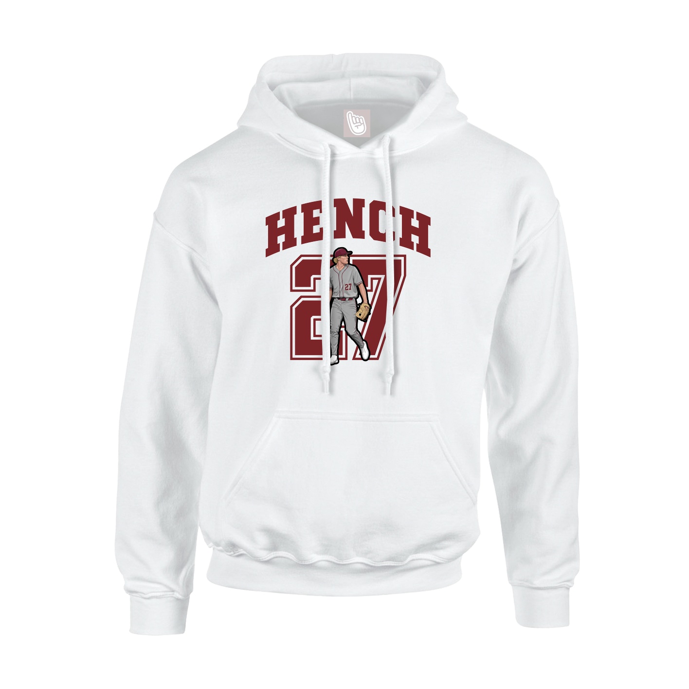 Hoodie — Number in White
