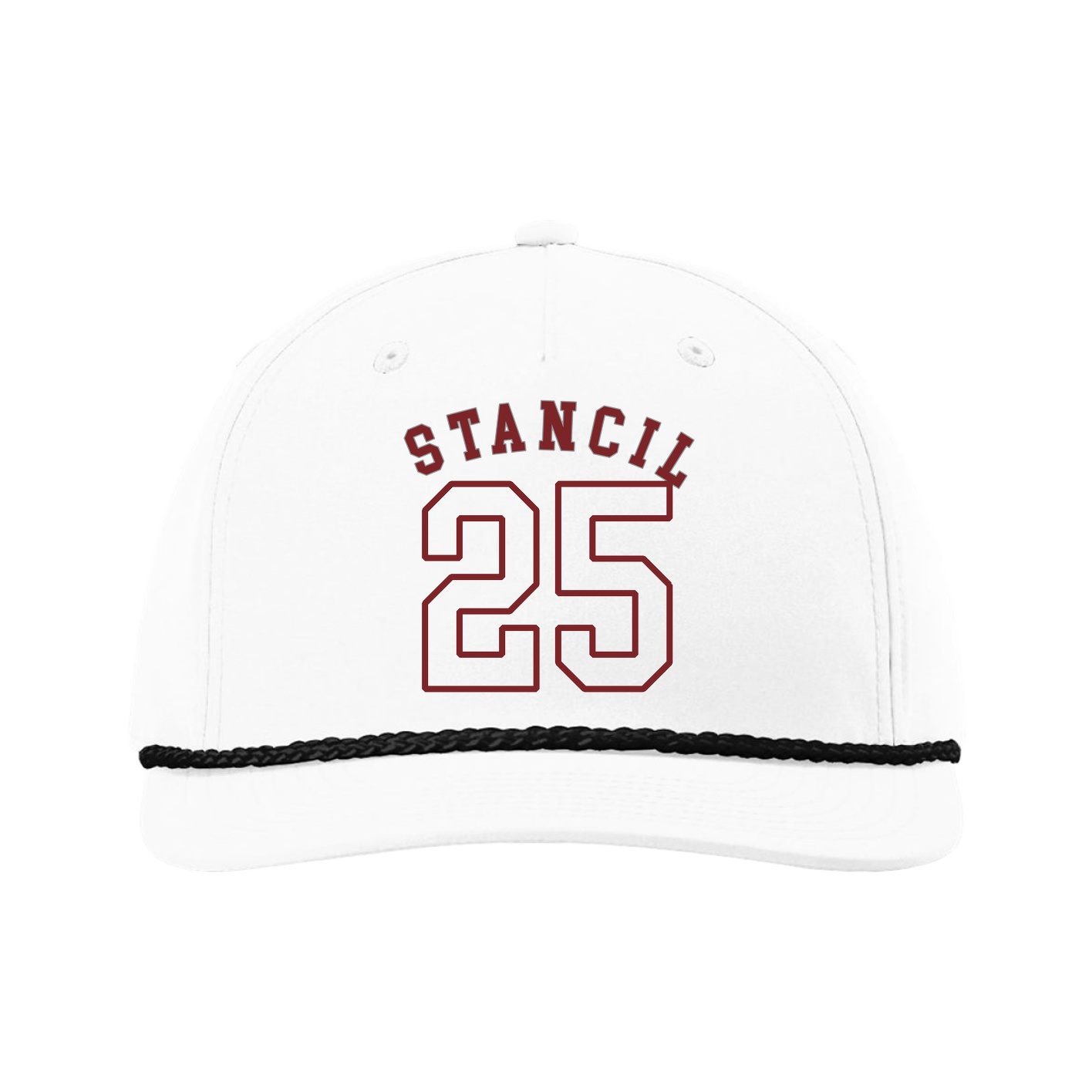 Five-Panel Classic Rope Cap — Shirsey Arch in White