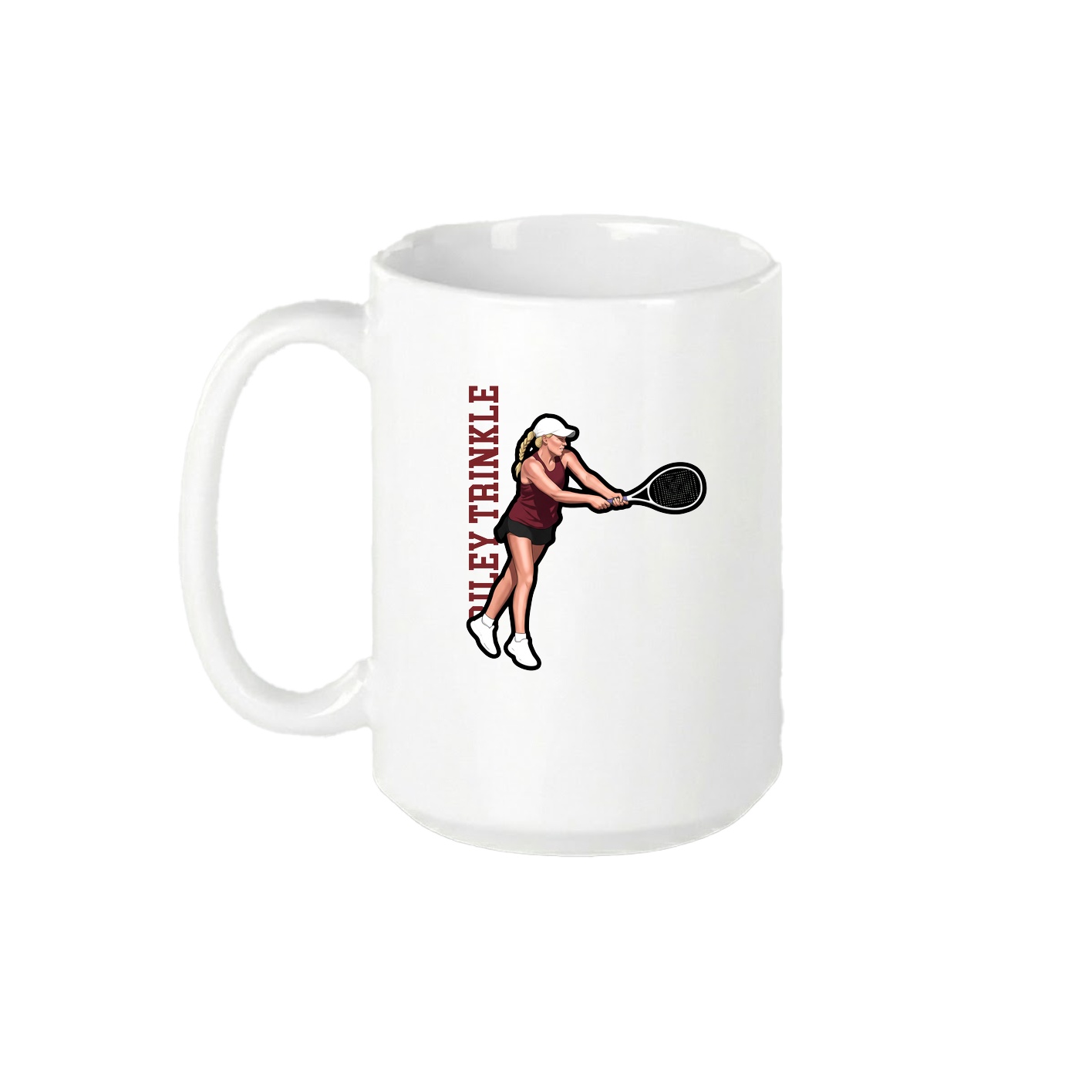 15oz Coffee Mug — Name Vertical in White