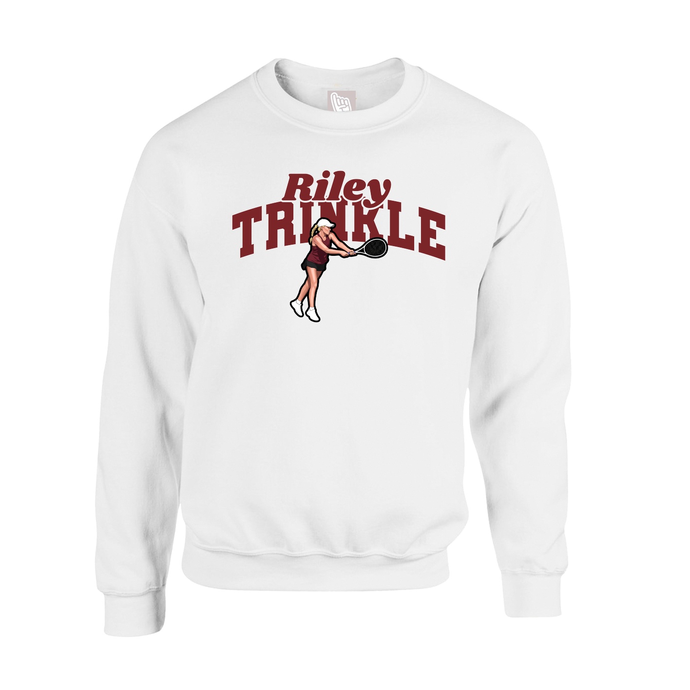 Fleece Crew — Signature Arch in White