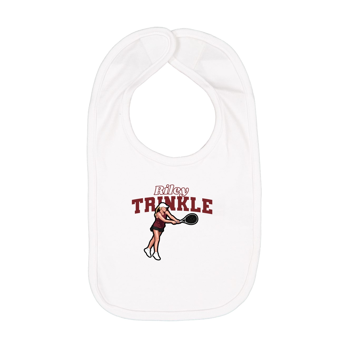 Infant Bib — Name Arch in White