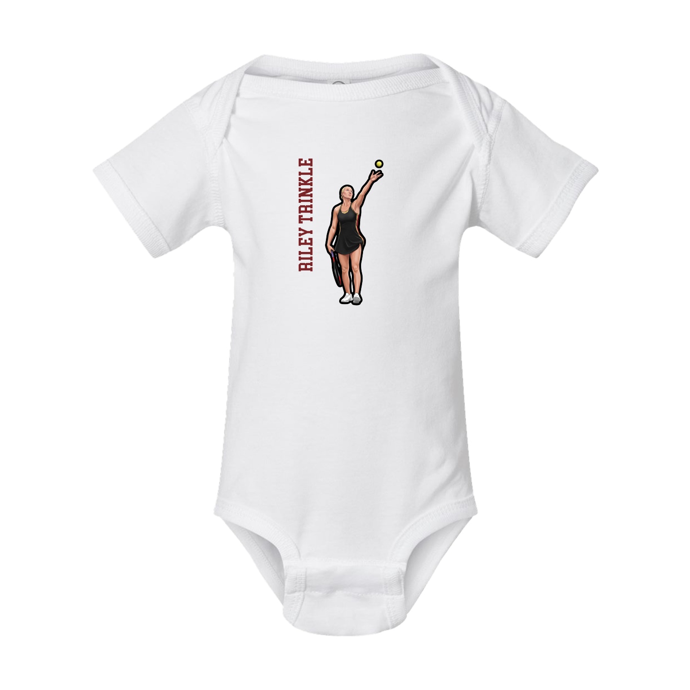 Baby Onesie — Name Vertical in White