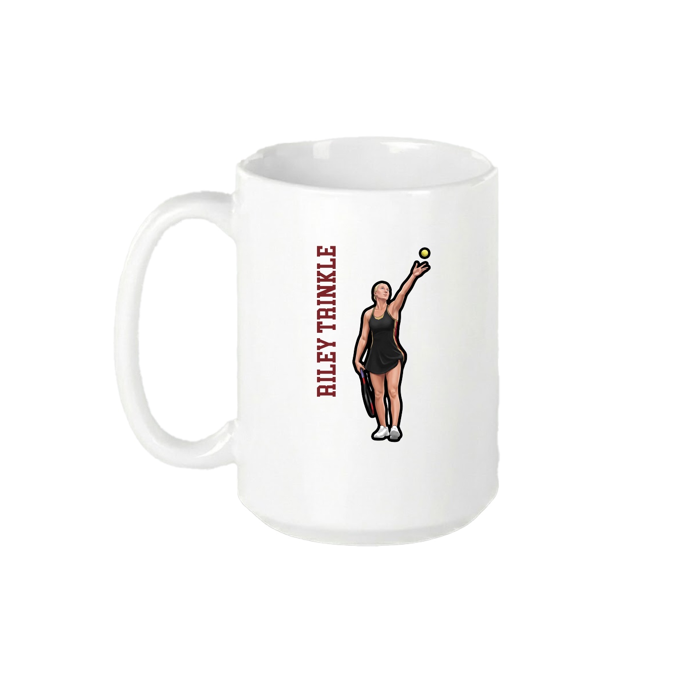 15oz Coffee Mug — Name Vertical in White