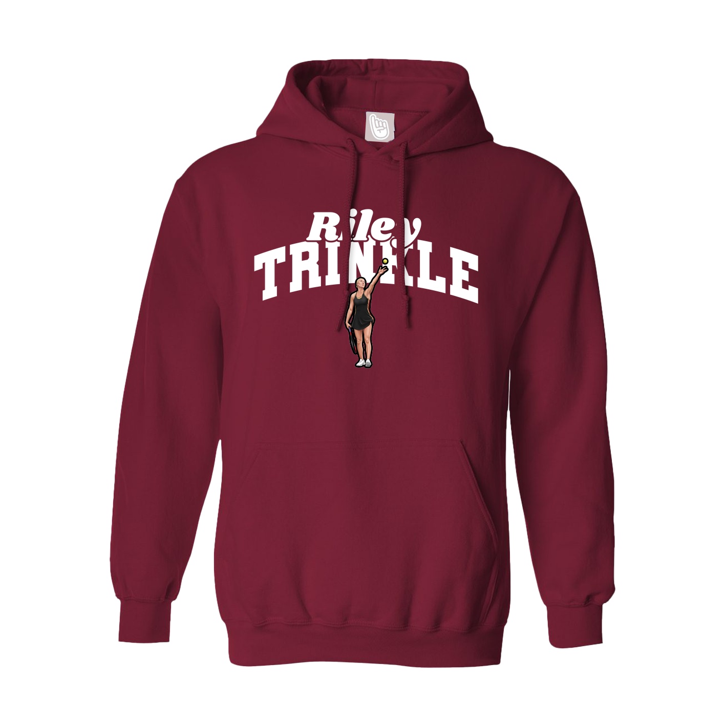 Hoodie — Signature Arch in Cardinal