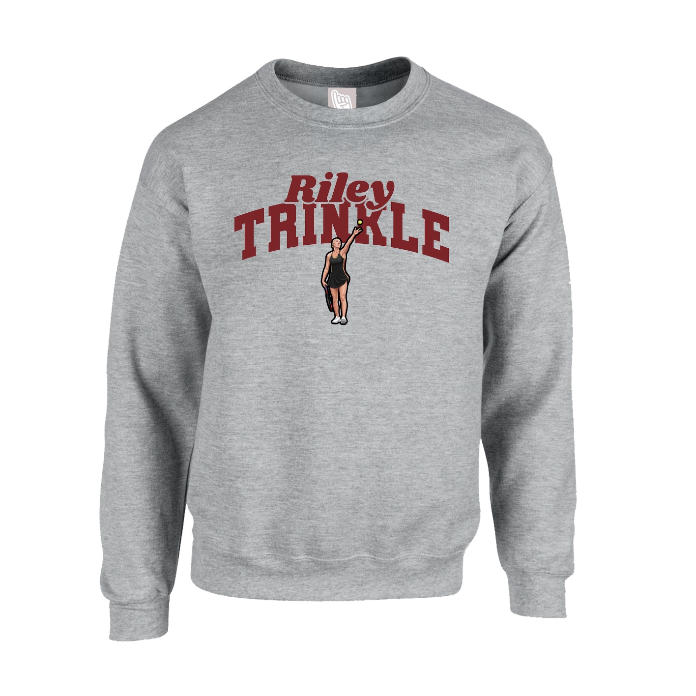Fleece Crew — Signature Arch in Grey