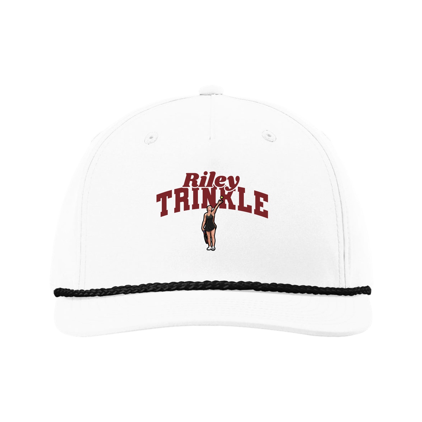 Five-Panel Classic Rope Cap — Signature Arch in White