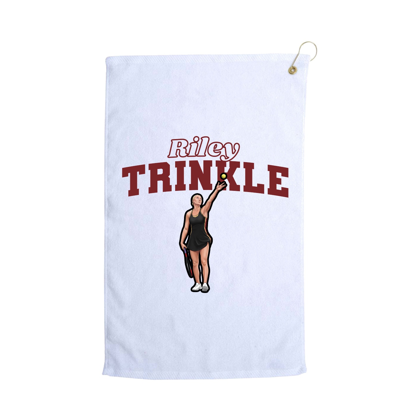 Golf Towel — Name Arch in White