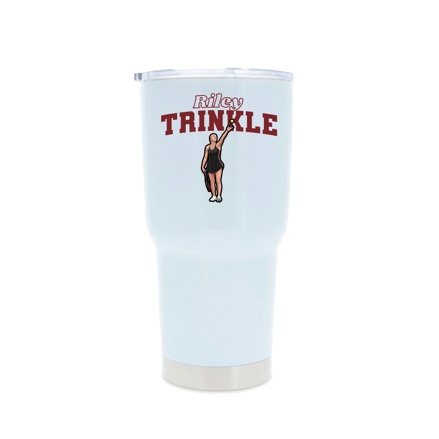 30oz Stainless Steel Tumbler — Name Arch in White
