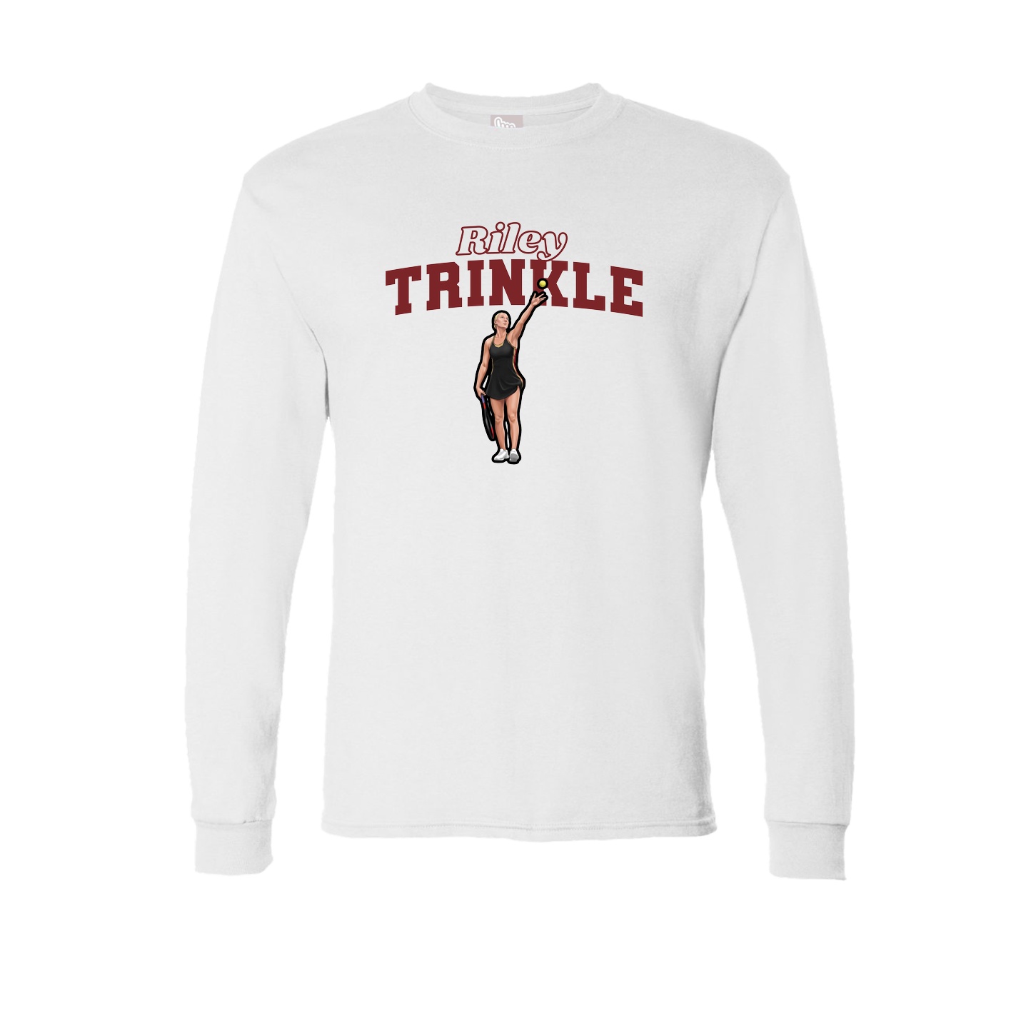 Long Sleeve Tee — Name Arch in White